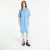 Urban Classics Ladies Organic Oversized Slit Tee Dress Horizon Blue