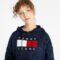 Tommy Jeans Center Flag Cable Hoodie Blue