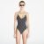 MISBHV Monogram Signature One Piece Swimsuit Black