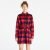 Tommy Jeans Check Mid Thigh Shirt Dress Red